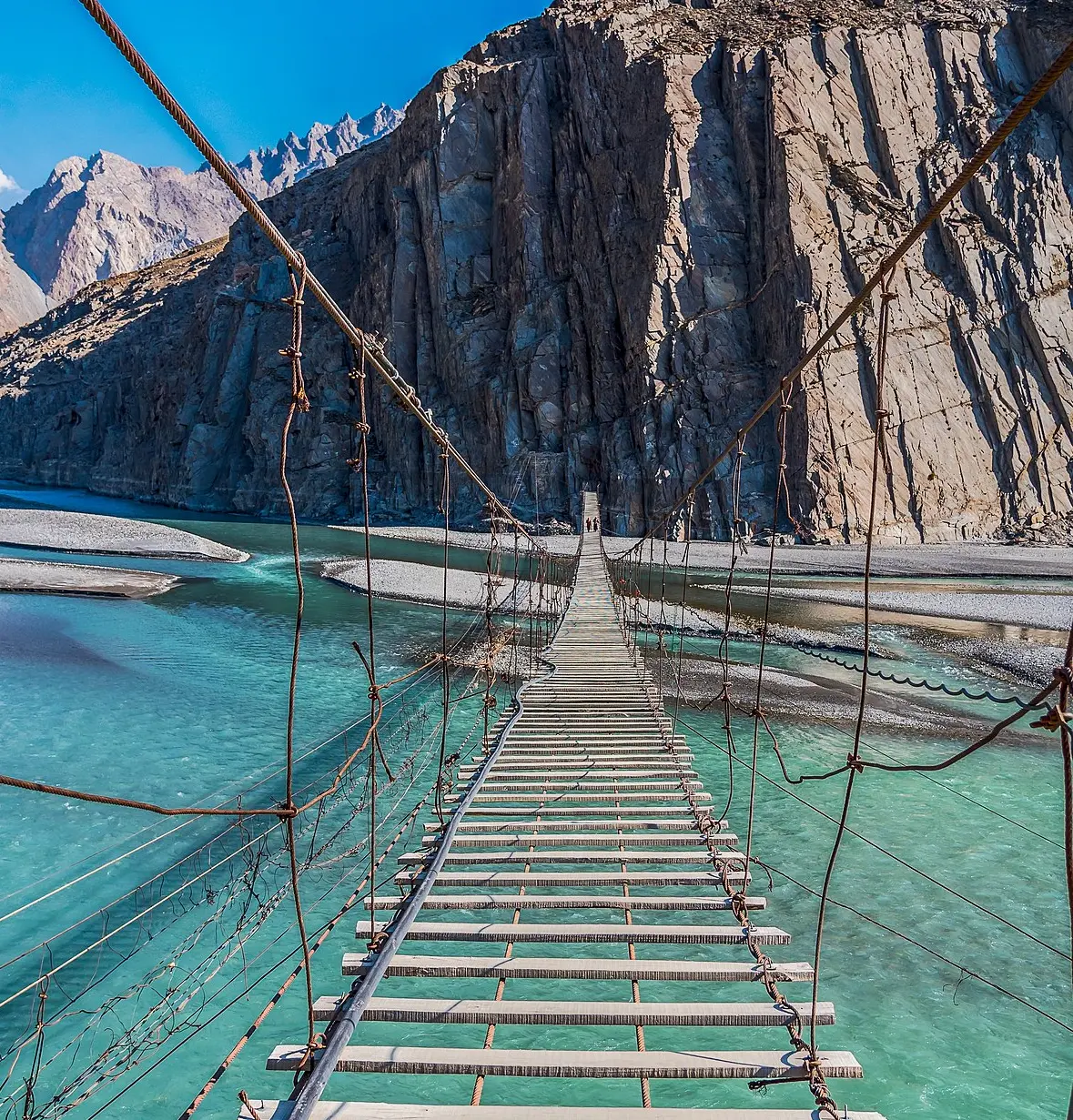 The Hussaini suspension bridge over the Hunza river